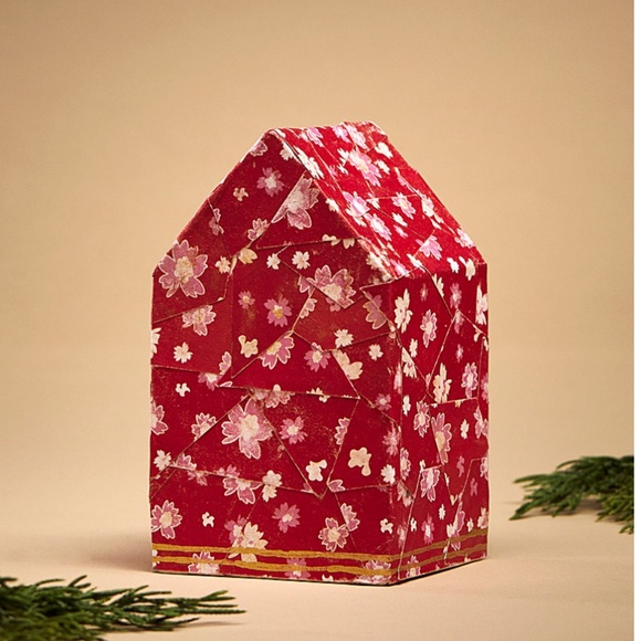 Christmas village papier-mâché 3 cardboard houses set NEW - Picture 9 of 12